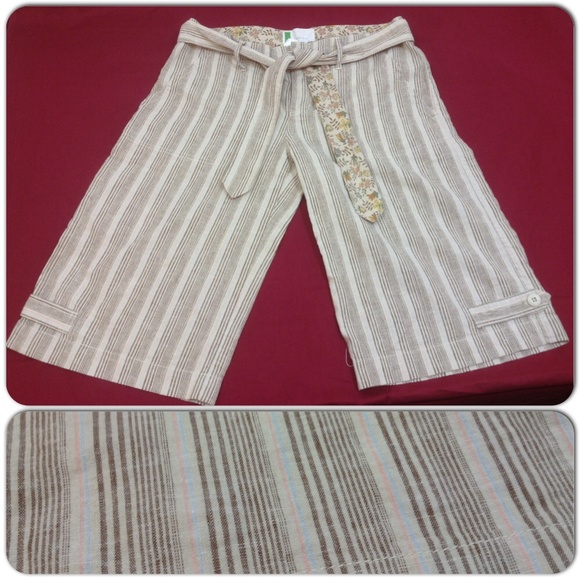 Urban Outfitters neutral striped belted culottes - Picture 2 of 4